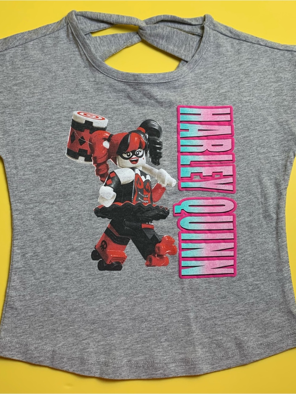 NWT DC COMICS LEGO BATMAN HARLEY QUINN MINIFIG MINI FIGURE TOP T-SHIRT GIRLS 4